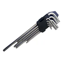 Jogo Chave Torx Tipo L 9 Peças Longa T10 A T50 Com Furo Guia Foto mini 1