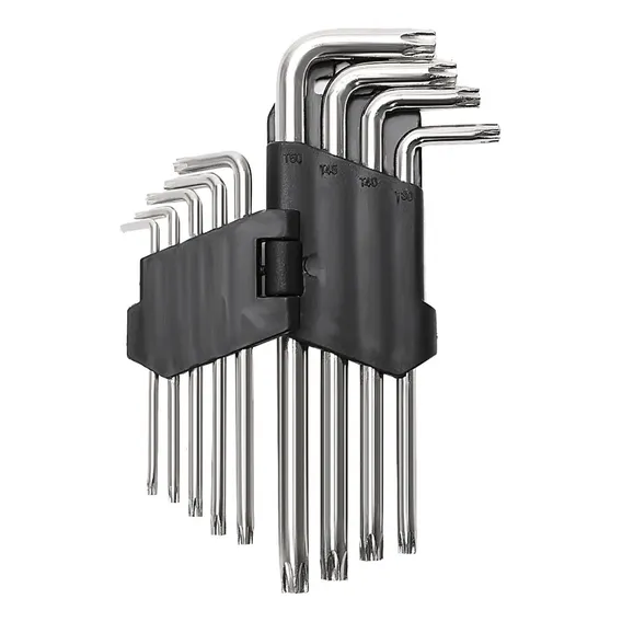 Jogo Chave Torx Torque Cromo Vanadio 9 Peças T10-t50 Longa Foto 1