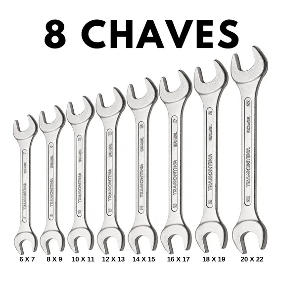Jogo Chaves Fixas Tramontina Basic Corpo Em Aço Cromado 8pçs Foto 1