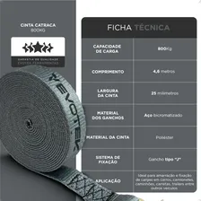 Jogo Cinta Catraca Amarração Carga 800kg Reforçada 4,6m Cor Cinza Evotek Foto mini 4