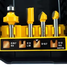 Jogo Com 12 Fresas P/ Madeira Profissional Dewalt Dw90016-la Foto mini 3