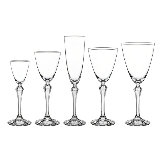Jogo Com 30 Taças De Cristal Linha Elisabeth Bohemia Foto 1