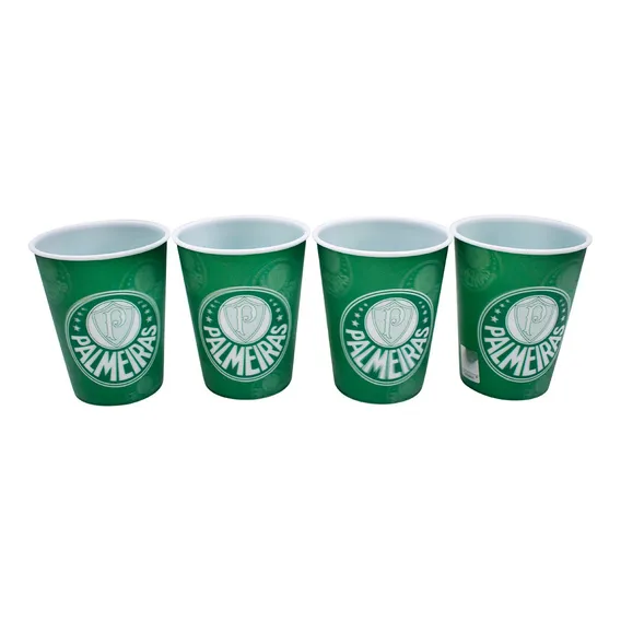 Jogo Com 4 Copos 3d 400ml - Palmeiras Foto 1
