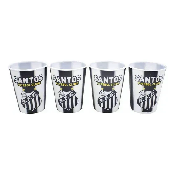 Jogo Com 4 Copos 3d 400ml - Santos Foto 1
