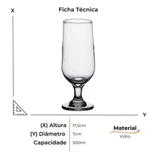 Jogo Com 6 Taças De Cerveja Chopp Cristal Em Vidro 300ml Foto mini  2
