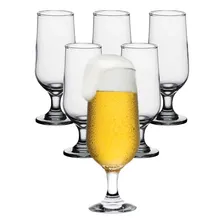Jogo Com 6 Taças De Cerveja Chopp Cristal Em Vidro 300ml Foto  mini 1