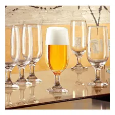 Jogo Com 6 Taças De Cerveja Chopp Cristal Em Vidro 300ml Foto mini  3