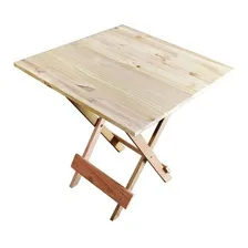 Jogo Conjunto Mesa Dobrável 70x70 C/4 Cadeiras Madeira Foto mini 2
