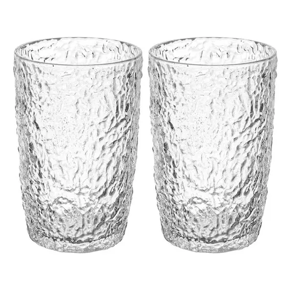 Jogo Copos Cristal Transparente Martelado Petra 330ml 2 Foto 1