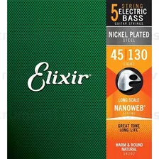 Jogo Cordas Baixo 045 Elixir Light Long Scale Usa 14202 Foto mini 1