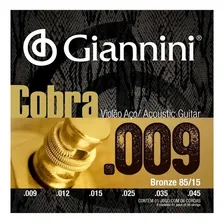 Jogo Cordas Violão Aço 09 Cobra Fósforo Bronze Giannini Foto mini 1