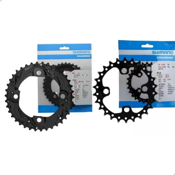 Jogo Coroa Shimano Slx 2x10 10v 38/28t M675 Bcd 104/64 Bike Foto 1