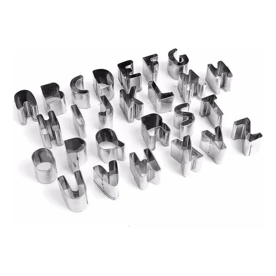 Jogo Cortador Inox Alfabeto 26 Peças Com Estojo Ke Home Foto 1