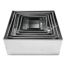 Jogo Cortador Quadrado Liso - Pct Com 7 Pcs Cor Inox Foto mini 2