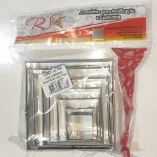 Jogo Cortador Quadrado Liso - Pct Com 7 Pcs Cor Inox Foto mini 3