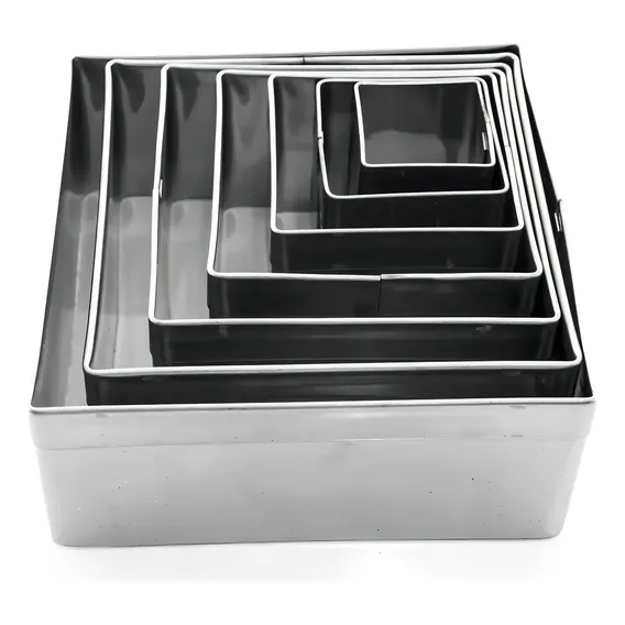 Jogo Cortador Quadrado Liso - Pct Com 7 Pcs Cor Inox Foto 1