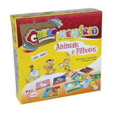 Jogo Da Memória - Animais E Filhotes - 40 Peças - Madeira Foto mini 2