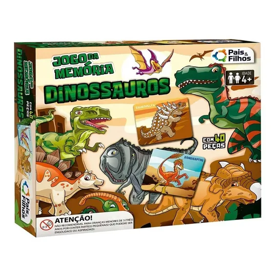 Jogo Da Memória Dinossauros Pais E Filhos Foto 1