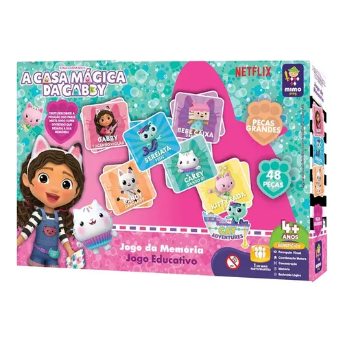 Jogo Da Memória Educativo 24 Pares A Casa Mágica Da Gabby Foto 1