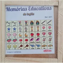 Jogo Da Memória Em Madeira - Inglês Foto mini  2