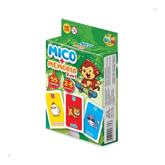 Jogo Da Memoria Infantil 55 Cartas Animal + Jogo Mico 2 Em 1 Foto 1