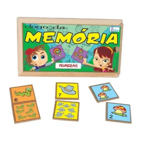 Jogo Da Mem贸ria Numerais Em Madeira - Simque Foto 1