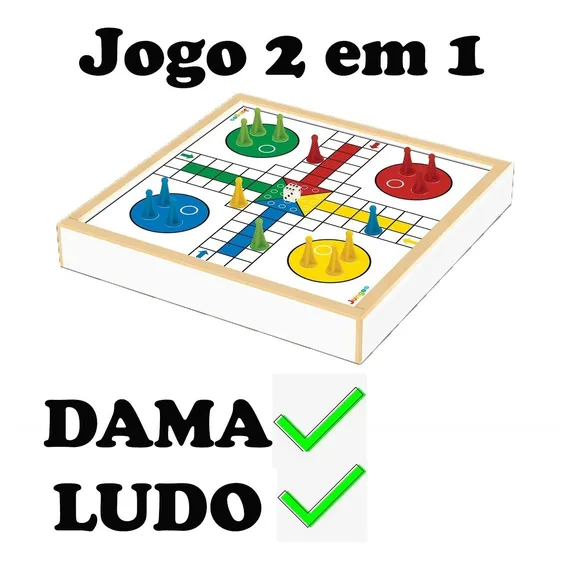 Jogo Dama E Ludo Madeira Junges Jogo 2 Em 1 Tabuleiro Torrin Foto 1