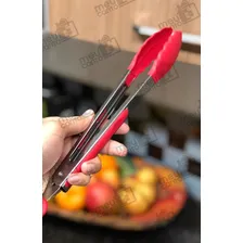 Jogo De 3 Pegador De Silicone Inox Salada Churrasco Cozinha Foto mini 2