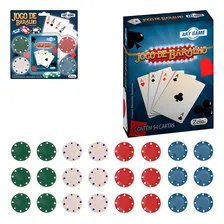 Jogo De Baralho Com Fichas Cartas Pocker Tranca Idioma Baralho Com Ficha Foto  mini 1
