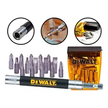 Jogo de Bits Dewalt, Modelo DW2053, Ferramentas Manuais para Parafusar com Guia Magnética, 16 peças Foto mini 2