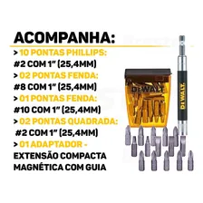 Jogo de Bits Dewalt, Modelo DW2053, Ferramentas Manuais para Parafusar com Guia Magnética, 16 peças Foto mini 3