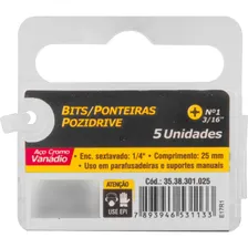 Jogo De Bits Ponteira Pozidrive Com Encaixe 1/4 NÂș 1x25mm Foto mini 2