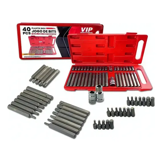 Jogo De Bits Torx Multidentada E Allen Com 40 Peças Vip Foto 1