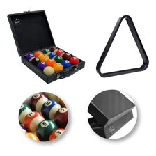 Jogo De Bola Faixada 54mm+estojo 16 Bolas+triângulo Plástico Foto mini 1