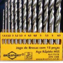 Jogo De Brocas Aço Rápido C/ 13 Peças Brasfort Ref.: 7519 Foto mini  2