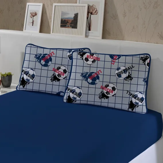 Jogo De Cama Casal 3 Peças Malha 100% Algodão Sport Aawt Foto 1