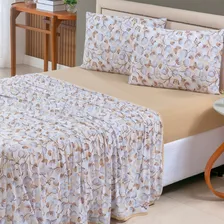 Jogo De Cama Queen Malha 100% Algodão 04 Peças Estampado Foto mini 1