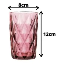 Jogo De Copos Diamante Lilás 330ml Vidro Class Home Foto mini 3