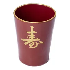 Jogo De Copos Saquê 6 Peças Com Ideograma Japonês Vermelho Foto mini 4