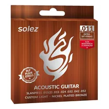 Jogo De Corda Violão Solez 011 Aço Slanpb11 + 1 Corda Extra Foto mini 1