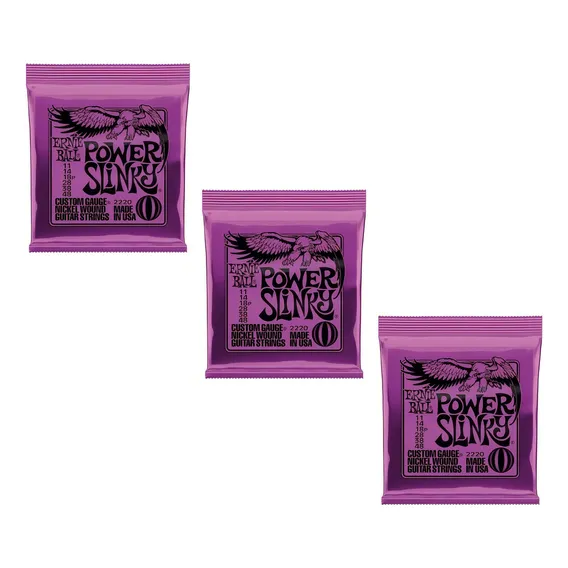 Jogo De Cordas Guitarra 011 Ernie Ball Power Slinky 3 Pack Foto 1