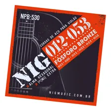 Jogo De Cordas P/ Violão Folk Nig Fósforo Bronze Npb530 012 Foto mini  2