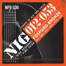 Jogo De Cordas P/ Violão Folk Nig Fósforo Bronze Npb530 012 Foto  mini 1
