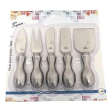 Jogo De Cortadores Facas Para Queijo 5 Peças Aço Inox Foto  mini 1