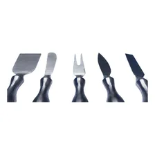 Jogo De Cortadores Facas Para Queijo 5 Peças Aço Inox Foto mini  2