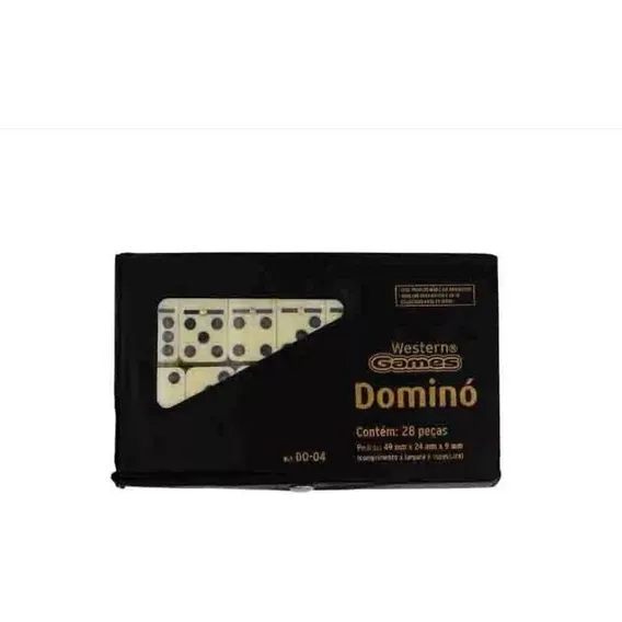 Jogo De Domino Western Estojo 28 Pecas 49x24x9mm Foto 1