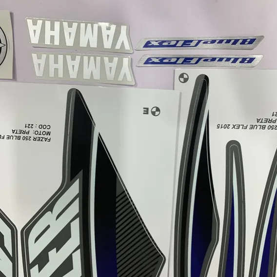 Jogo De Faixa Adesiva Fazer 250 Blue Flex 2015 Preto Foto 1