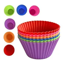Jogo De Forma De Silicone Mini Bolo Cupcake 6 Peças Foto mini  2