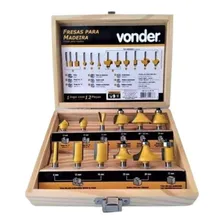 Jogo De Fresas Madeira 12 Peças Metal 6mm Vonder Kit Maleta Foto mini 1