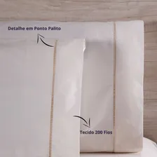 Jogo De Lençol Solteiro Ponto Palito Percal 200 Fios 2 Peças Cor Lençol Solteiro Palha Desenho Do Tecido Jogo De Lençol Solteiro Liso Foto mini 2